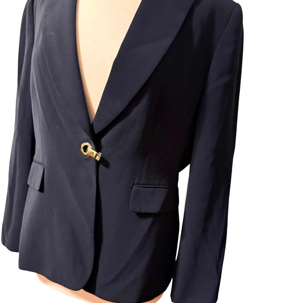 Tahari ASL Black Blazer with Gold Accent